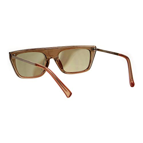 Womens Flat Top Retro Cat Eye Shield Futurism Sunglasses4