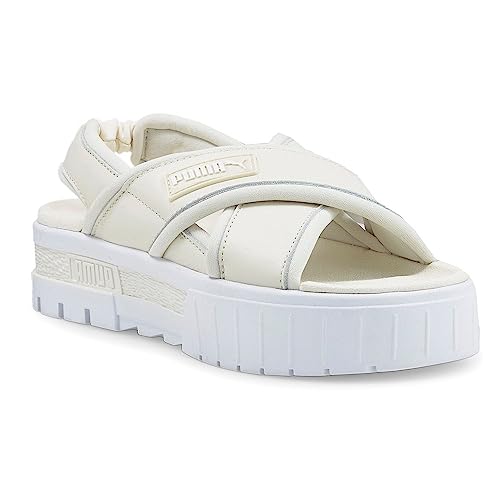 Puma Womens Mayze Leather Platform Athletic Sandals Casual - White - Size 8 M #TOP1