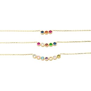 SilveristicJewelry 925 Sterling Silver Birthstone Necklace for Women – Personalized Dainty Necklace, Gift for Mom, Grandma, or Her, Birthday Gift, Birthstone Jewelry for Women