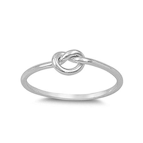 Glitzs Jewels Sterling Silver Love Knot Ring, 5mm Choose Your Color (8)
