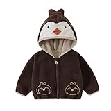 NZYIHAO Giacca in pile per bambini, calda imbottitura, invernale, in peluche, con cappuccio, giacca invernale per ragazzi e ragazze, comoda felpa con cappuccio, caffè, 6-7 Jahre
