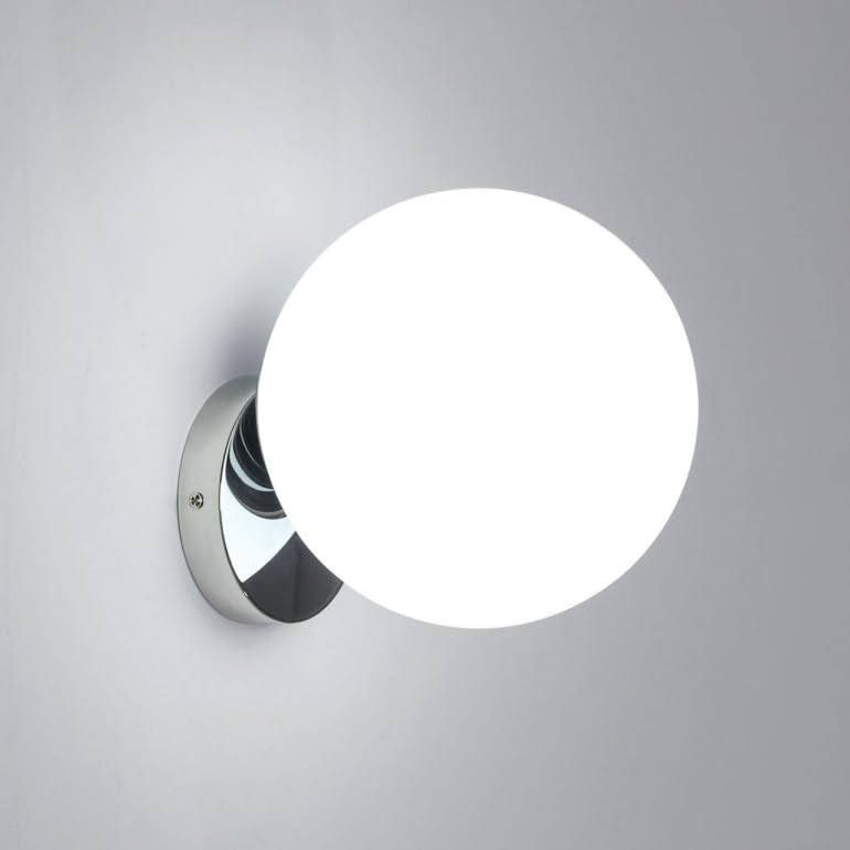 Tealight Wandleuchte Innen, Kugel Wandlampe (Kunststoff-silbergrau)