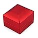 GOTOTOP Fashionable Engagement Ring Box, Soft Plush Material, LED Display, for Proposal and Wedding Rings, Size 2.6x2.36x1.97 Inch (Red)