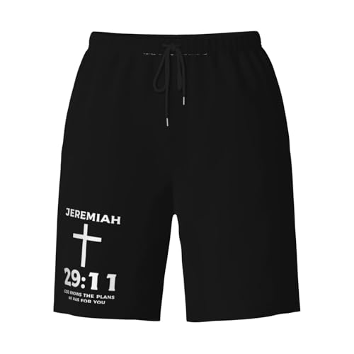 Jeremiah 29 11 Bible Verse Jesus Men's Quick-Dry Board Shorts 7" - Swim Trunks Summer Hawaii Beach2