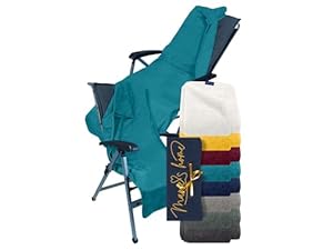 Marie´s Home Badstof beschermhoes voor tuinstoel en tuinligstoel, 60 x 130 cm, voor campingstoel, klapstoel, sauna, zwembadligstoel, 60 x 130 cm, petrol