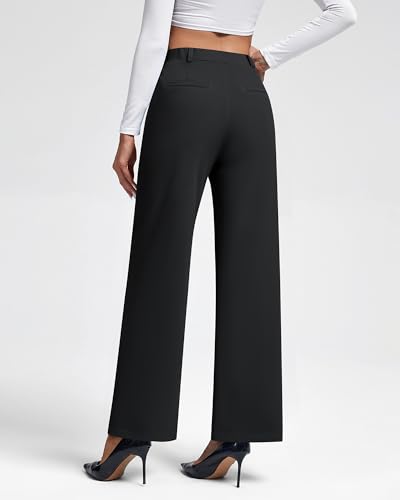 Wide Leg Dress Pants for Women High Waist Business Casual Stretchy Work Pants Pullover Formal Slacks Trousers2