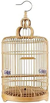 jaula Jaula de pájaros Jaula de pájaros Bambú Hecho a mano Redondo Jaula de pájaros pequeña Jaula de pájaros de peces pequeños, Adecuado for pájaros pequeños y loros Pájaros de amor Pinzones Decoració