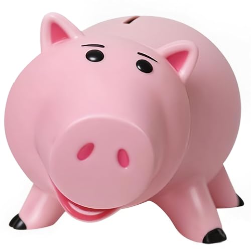 PHOCAS Piggy Bank, Cute Pink Plastic Coin Bank for Girls and Boys, Unbreakable Pig Money Bank for Xmas Christmas Birthday Gift