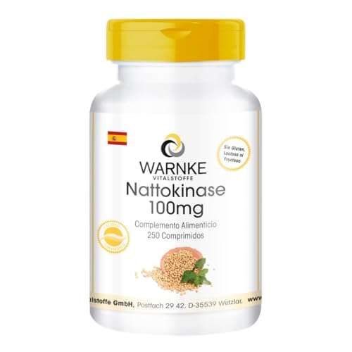 Nattokinase 100mg - 2000 FU - enzimas altamente dosificados - vegan - 250 comprimidos | Warnke Vitalstoffe - Calidad de farmacia alemana
