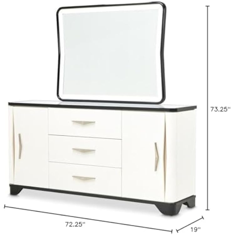 MICHAEL AMINI Tuxedo Sideboard with Mirror - Piano Keyboard