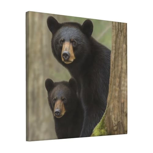 Toile murale ours noir 30 cm pour habiller facilement un mur vide de chambre
