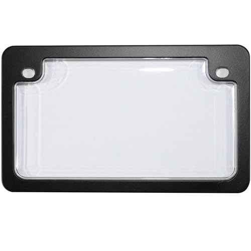 Opiniones de Placas para comprar hoy. 49 Custom Accessories Combos 92776 - Placa de matrícula de Motocicleta Transparente irrompible y Marco Combinado con Marco Negro