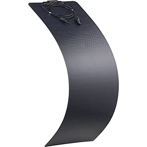 ECTIVE Monokristallin SSP Solarpanel - flexibel, 60W, flexible Solarzellen - Monokristallines Photovoltaic PV Solarmodul, Sonnenkollektor für 12V/24V Batterien, Wohnwagen, Camping, Wohnmobil, Boot