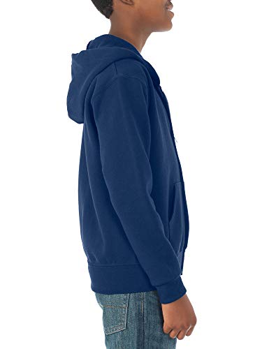 Jerzees boys Fleece Sweatshirts, Hoodies & Sweatpants Hooded Sweatshirt, Full Zip - Navy, Medium US3