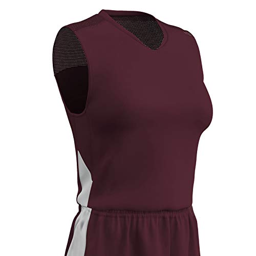 Maillot de basketball marron et blanc Champro en polyester pour femme taille M
