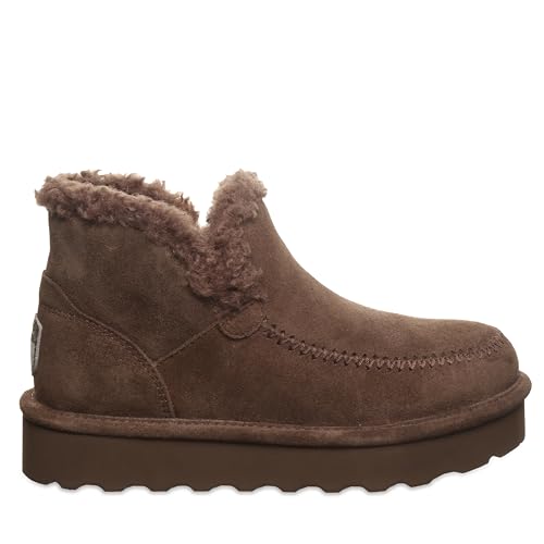BEARPAW Women's Maeve Platform Lo Earth Size 9 | Women's Boot Classic Suede | Women's Slip On Boot | Comfortable Winter Boot