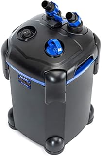 AMOSIJOY 225GPH Ultra-Quiet Canister Filter, 2-Stage External Aquarium Filter with Free Media for Large Fish Tanks and Aquariums