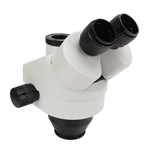 Cocoarm Cabezal de Microscopio Cabezal de Microscopio Estéreo Trinocular Vidrio Metálico Zoom de 3,5X a 45X Alta Resolución Inclinación de 45 Grados para Inspección de Laboratorio Reparación de