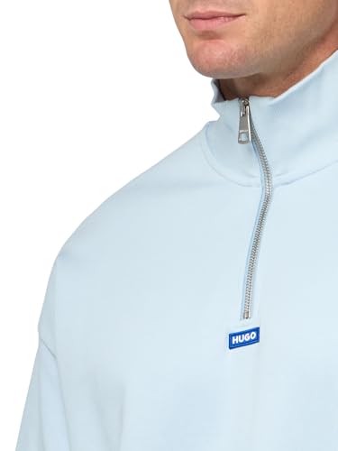 HUGO Men's Twill French Terry Quarter Zip Sweatshirt3