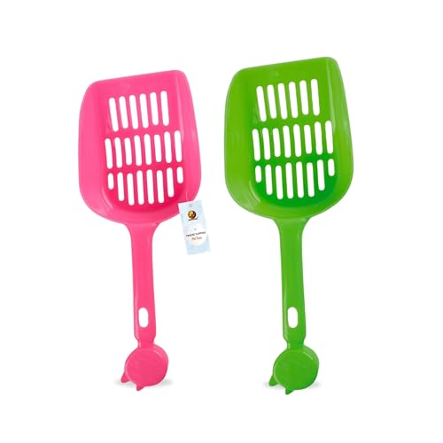 Image of Foodie Puppies Cat Handle Durable Cat Litter /Poop Scooper - (Pack of 2) | Easy to Scoop, Comfortable Grip Handle | Scoop Cum Shovel Suitable for Cats, and Kittens (Color May Vary)