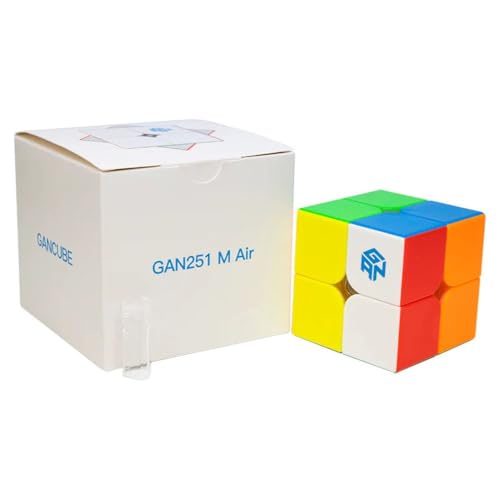 Image of GAN 251 M Air 2x2 Magnetic Speed Cube | Lightweight 50g Design, Frosted Finish & Updated Mechanism | Fast Turning Professional 2x2 Puzzle