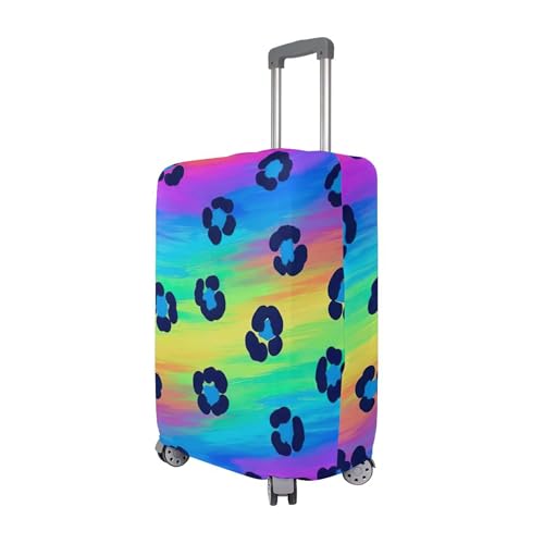Joisal Rainbow Leopard Suitcase Covers Luggage Protector Custom Personalized Identifiers Travel Suitcase Accessories, L, Fits 26-28 Inch Case3