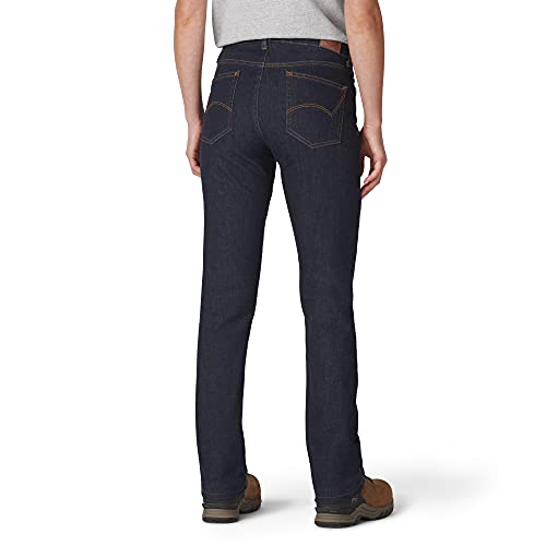 Dickies Women's Perfect Shape Denim Jean-Straight Stretch, Rinsed Indigo Blue, 10 Ln #TOP2