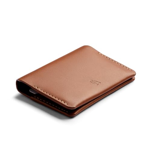 Bellroy Under Cover (slimline leather card wallet/holder with card storage, quick access slot, plus space for folded bills) - Caramel