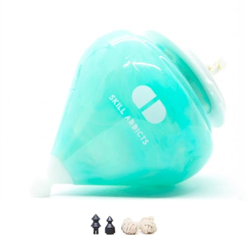 SA Ball Bearing Spin Top - Turquesa (Incluye Accesorios de peonza, aplicación para Aprender Trucos de Spintop, Trompo)