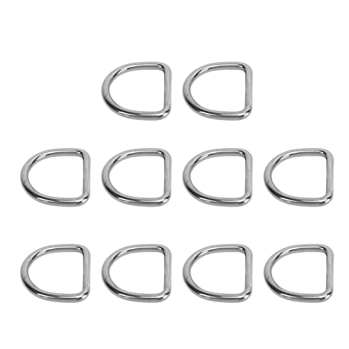 Fivela de anel D para caiaque, 10 peças sem rebarbas, 8 mm de diâmetro, acessórios de hardware náuti