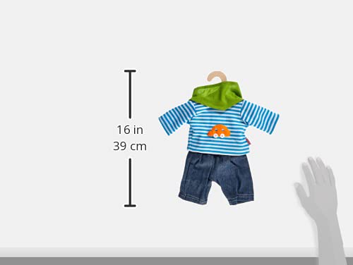 Heless 2315 - Bekleidungs-Set für Puppen, 3 teilig mit Jeans, Streifenshirt und pfiffigem Halstuch, Größe 35 - 45 cm – Bild 4