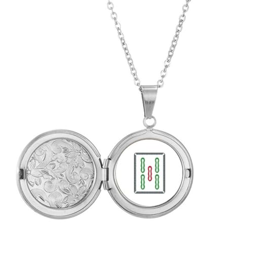 Collier médaillon mahjong gravé | Bijou pendentif photo haute finition