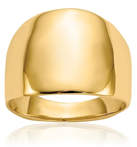 IceCarats 14K Solid Yellow Gold Chunky Dome Statement Ring