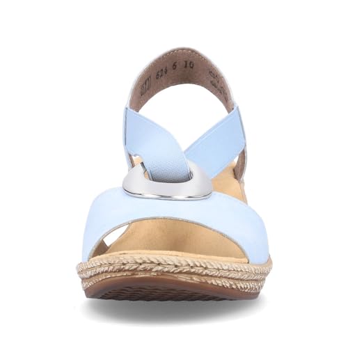 Image of Rieker 624H6 Fanni Women's Wedge Sandals - Lightweight, Comfortable and Supportive - Slip On Sandals with Cushioned Insole and High Wedge for Everyday Stylish Wear