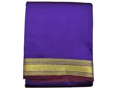 Image of Traditional Fancy Men's Silk Dhoti with Paithani Zari Border, 4 Meter