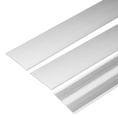 Bande de transition plate en aluminium argenté uxcell pour seuil de porte et parquet, 3 pièces
