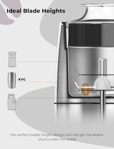 KYG Electric Coffee Grinder - Stainless Steel 300W Motor, 70g Capacity, Low Noise 45dB for Coffee Beans, Spices, etc