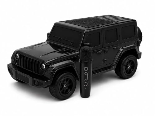Image of Thar Adventure Edition Car Shaped Bluetooth Speaker with Wired Microphone, 20W Wireless Portable Karaoke Speaker, Bluetooth 5.0, HD Stereo Sound, Rechargeable Music Speaker