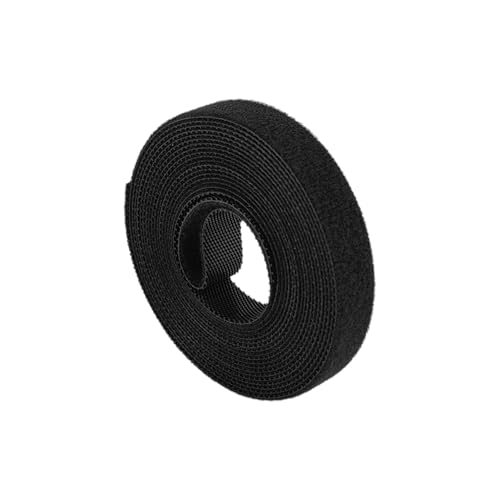 Image of Double-Sided Hook and Loop Straps, 1 /2 in x 10 ft Reusable Self-Gripping Straps, Hook and Loop Roll for Home Office (Black)