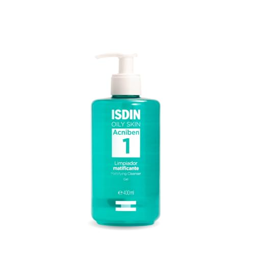ISDIN ACNIBEN Paso 1 Gel Limpiador Matificante Facial con Ácido Salicilico. Limpia la Piel Grasa de la Cara en Profundidad, 400 ml