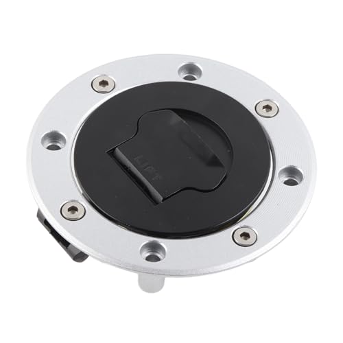 Image of Motorcycle Gas Tank Cap with 2 Keys, Anti-Theft Fuel Cap Cover Fits SV1000 SV650, Z1000 Z750 Z600, CBR1000RR CBR600RR CBR650F, FZ1 FZ6 FZ8 (Silver)