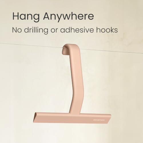 Image of dancemoon JustHang Shower Squeegee with Built-in Hook, 10-Inch Terracotta