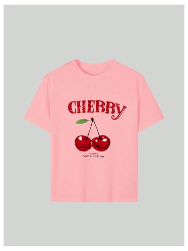 Image of RoseSeek Girl's Graphic Tees Short Sleeve Crewneck T Shirts Casual Summer Tops Cute Preppy Clothes