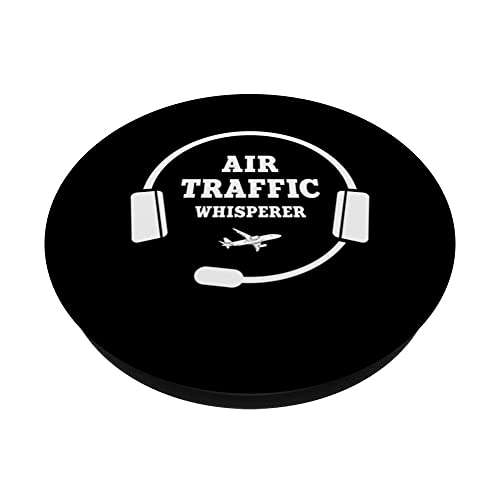Funny Air Traffic Whisperer Apparel ATC Flight Operations PopSockets Swappable PopGrip, Black - Image 2