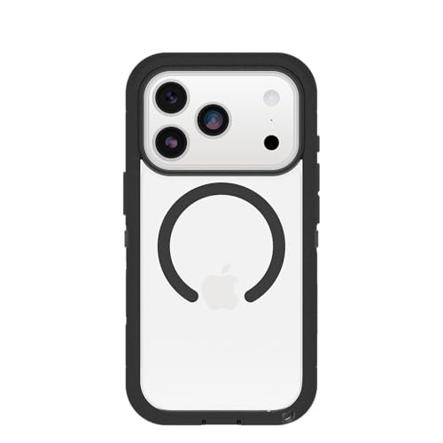 Image of OtterBox iPhone 17 Pro Defender Series Pro XT Clear Case - Dark Side - Black - Tough, Rugged & Durable iPhone Case, Snaps on MagSafe