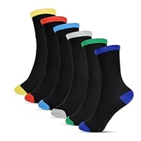 6/12 Pairs Boys Socks | Silky Soft Crew Socks Kids with Colour Heels & Toes | Perfect for Indoor Outdoor Sports, Athletic, School, PE Wear, Everyday Casual | Durable & Quick Drying | Sizes 3-14 Years