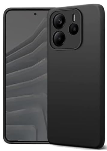 Image of Designerz hub Redmi Note 14 SE 5G Back Cover | Soft Silicone Slim Back Case Cover for Redmi Note 14 SE 5G- Black
