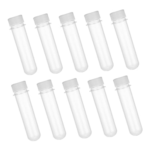 OSOLADY 10 Pcs Bottled Gumball Tubes Portable Storage Tubes Clear Candy Storage Tubes Transparent Candy Storage Tubes Gumball Candy Tubes Small Vials Beads Sample Storage Plastic White