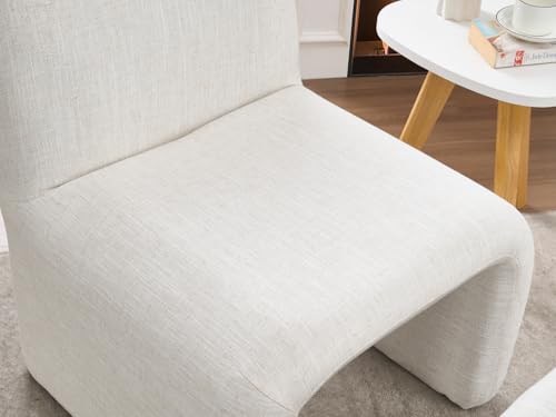 Sillón Lounge Beige con Otomán Diseño Moderno miniatura 5