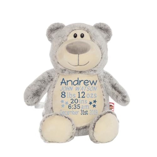 Personalized stuffed animal, Moose stuffed animal, birth Stats, custom animal, plush toys, gift for baby boy, gift for baby girl, newborn baby gift, Baby shower gift, Plushies, Big Moose